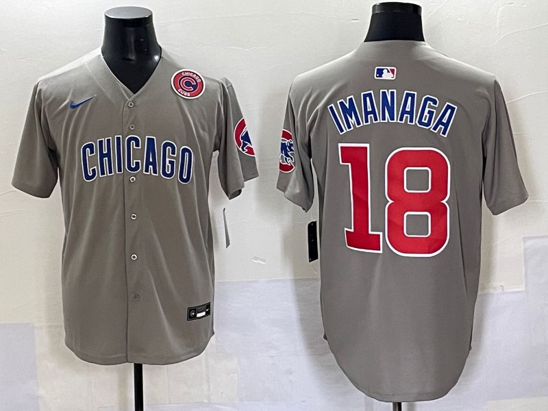 Men 2025 Chicago Cubs #18 Imanaga Grey Game Nike MLB Jersey style 70313->chicago cubs->MLB Jersey